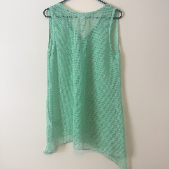 Noelle Green Sequin Mesh Tunic Sm/Med - Picture 4 of 7